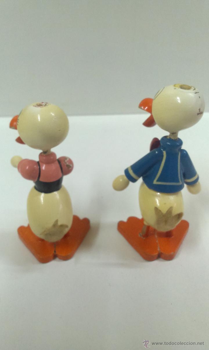 Juguetes antiguos: PAREJA DE PATOS EN MADERA - Foto 2