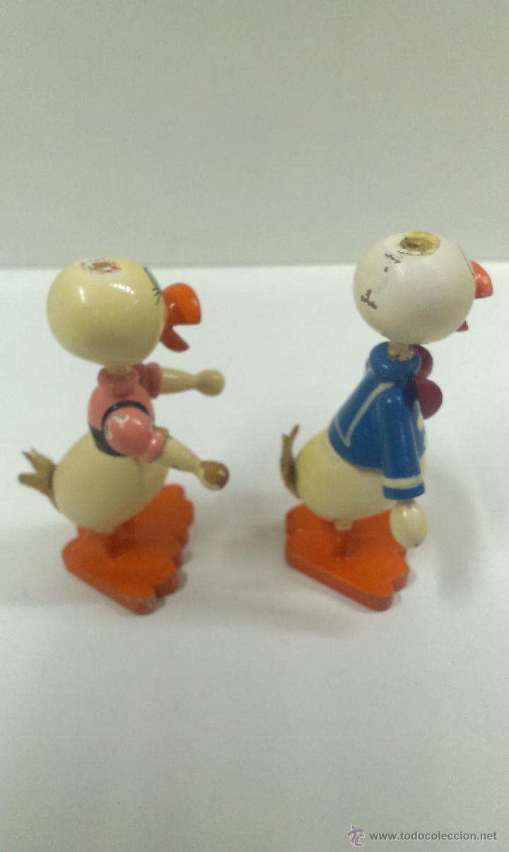 Juguetes antiguos: PAREJA DE PATOS EN MADERA - Foto 4