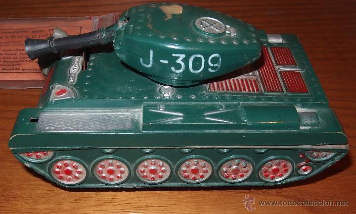 Juguetes antiguos: TANQUE COMANDO,A CUERDA,REF.309,CON INSTRUCCIONES Y LLAVE - Foto 3