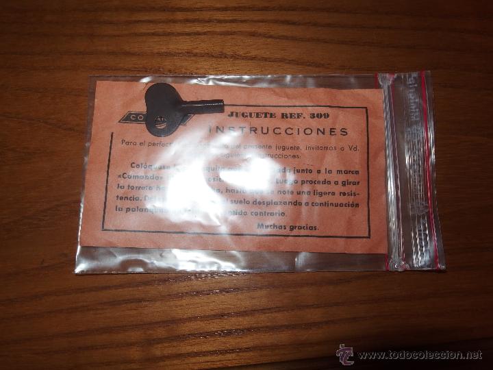 Juguetes antiguos: TANQUE COMANDO,A CUERDA,REF.309,CON INSTRUCCIONES Y LLAVE - Foto 7