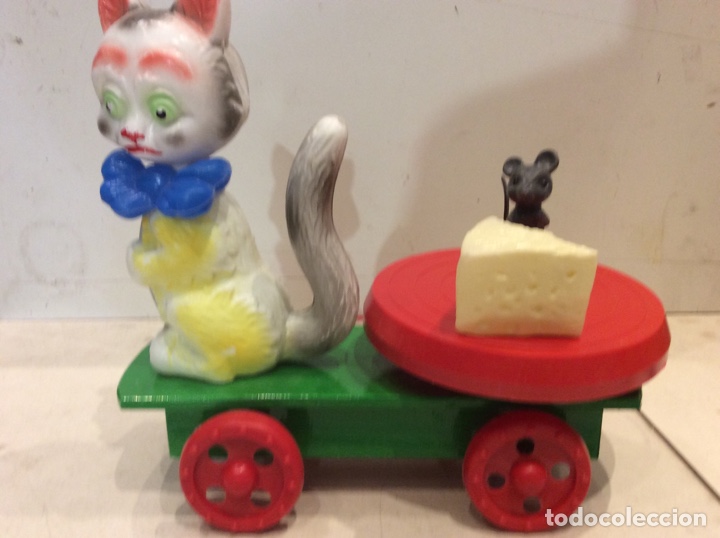 Juguetes antiguos: GATO ARRASTRE PL&Aacute;STICO 30cm. - Foto 2
