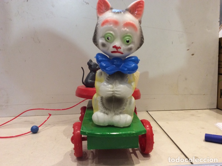 Juguetes antiguos: GATO ARRASTRE PL&Aacute;STICO 30cm. - Foto 3