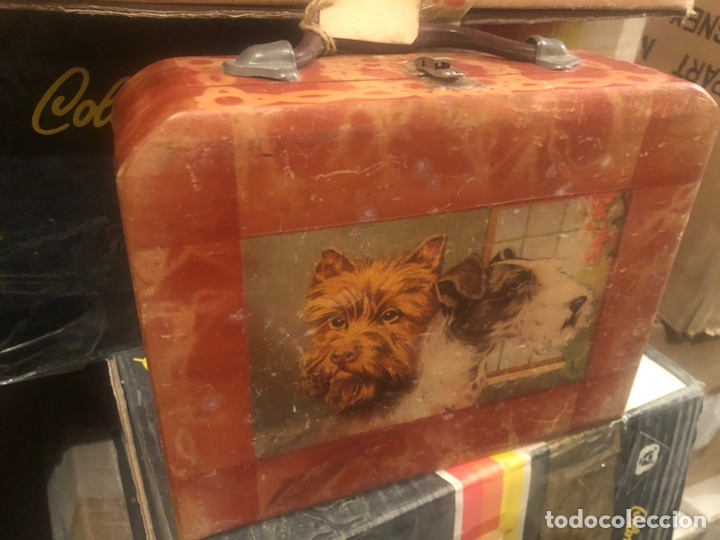 Juguetes antiguos: Maletin de madera 1930 perros - Foto 1