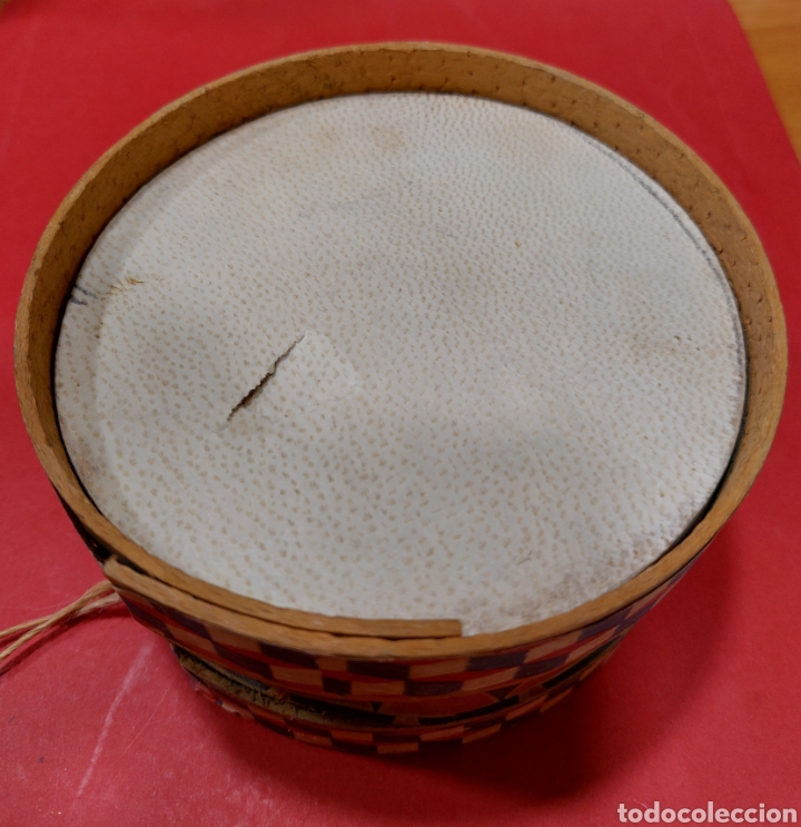 Juguetes antiguos: TAMBOR INFANTIL. MADERA Y VITELA. - Foto 3