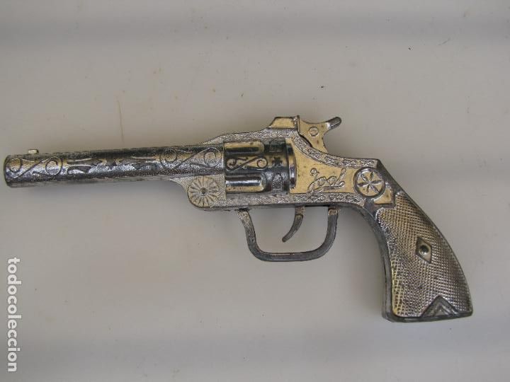 Altes Spielzeug: 43.- revolver oeste juguete de metal. Joal. Funciona