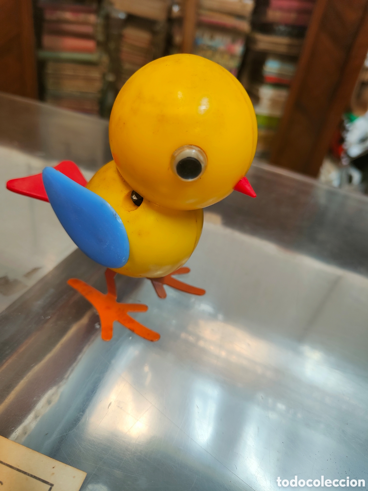 Juguetes antiguos: Pollito saltar&iacute;n geyper en caja - Foto 5