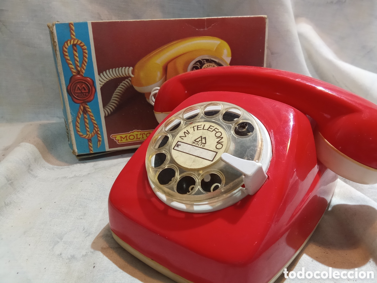 Juguetes antiguos: TEL&Eacute;FONO ROJO DE MOLTO EN CAJA - Foto 1