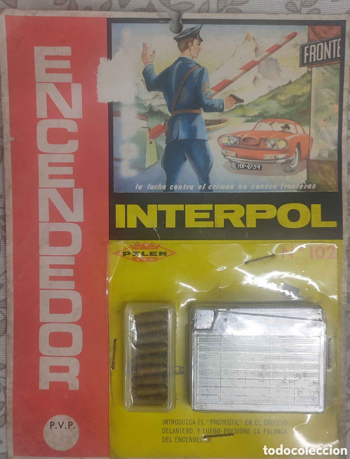 Juguetes antiguos: Encendedor Interpol de Pilen - Foto 1