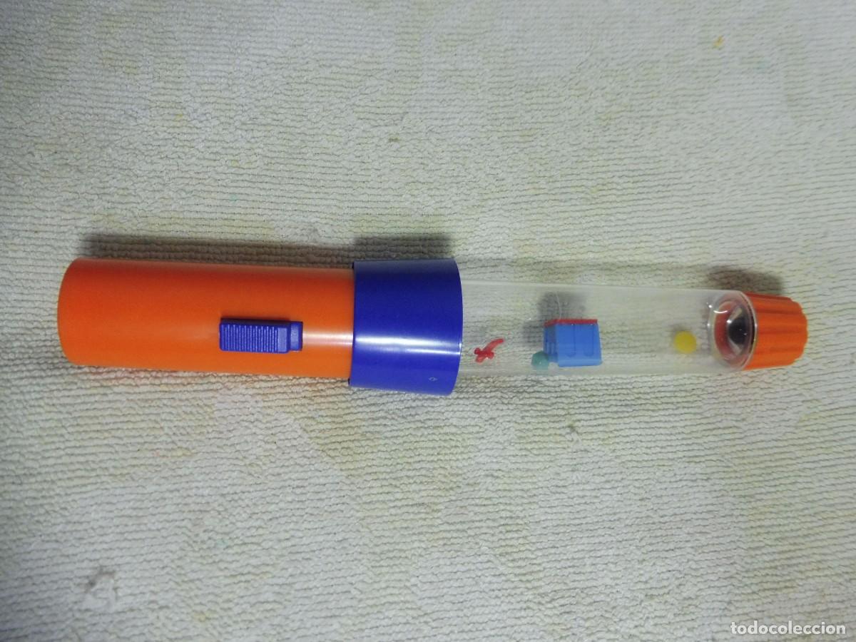 Juguetes antiguos: Linterna de agua naranja y azul casa fantasma, funcionando, de Geyper