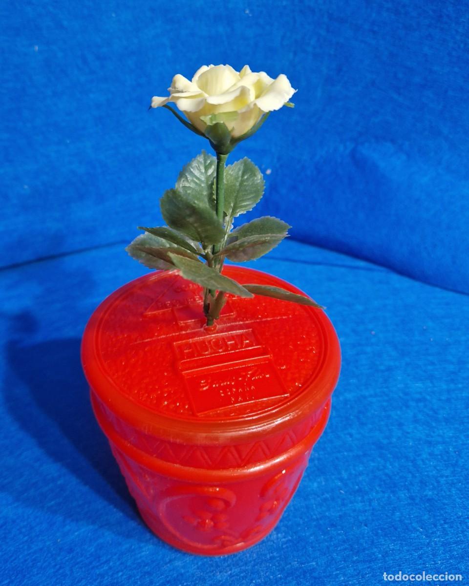 Juguetes antiguos: HUCHA CON FORMA DE TIESTO CON FLORES A&Ntilde;OS 60-70
