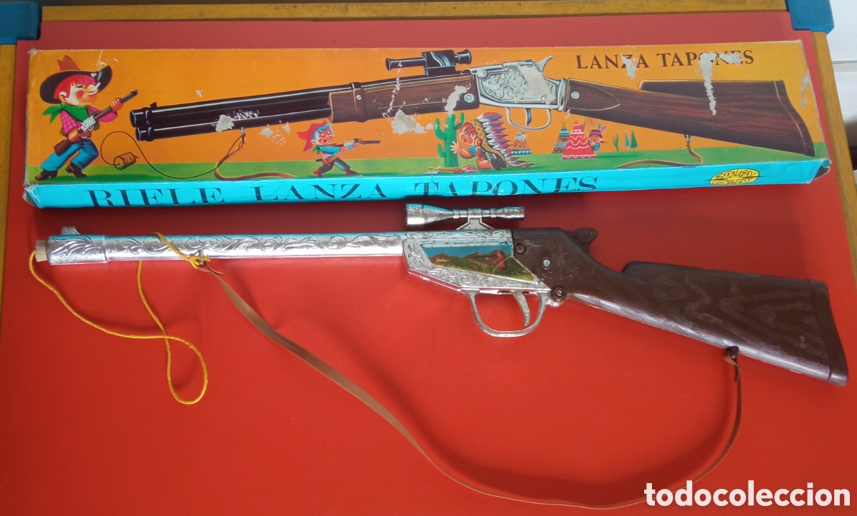 Juguetes antiguos: ESCOPETA RIFLE LANZA TAPONES B.G. BERNABEU GISBERT 80'S.NUEVO EN CAJA.