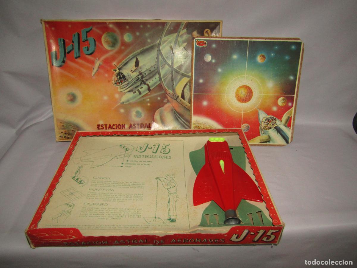 Juguetes antiguos: Antigua Caja ESTACION ASTRAL DE AERONAVES J-15 de GEYPER