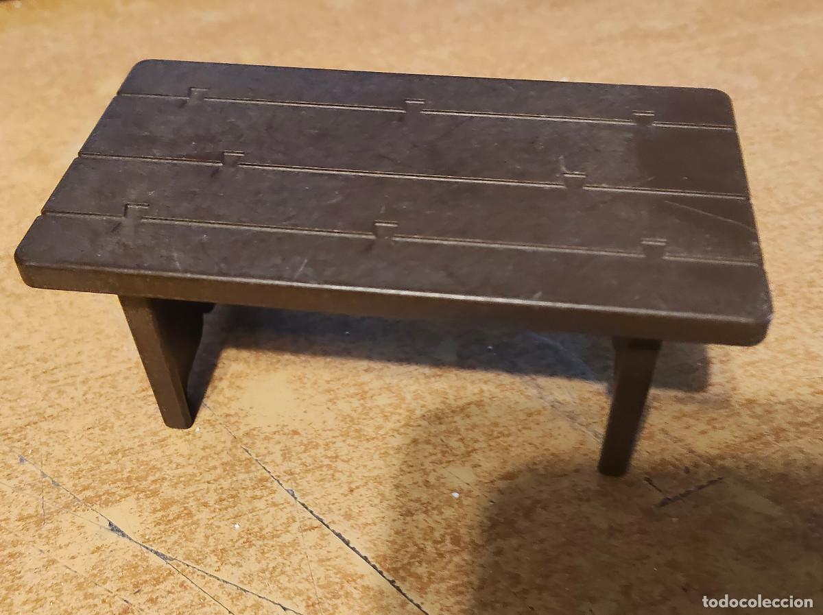 Juguetes antiguos: PlAYMOBIL mesa medieval de madera oscura - castillo oeste western