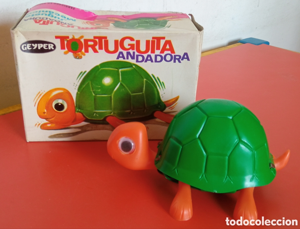 Juguetes antiguos: TORTUGA TORTUGUITA ANDADORA A CUERDA RESORTE.GEYPER 70'S.NUEVA EN CAJA.