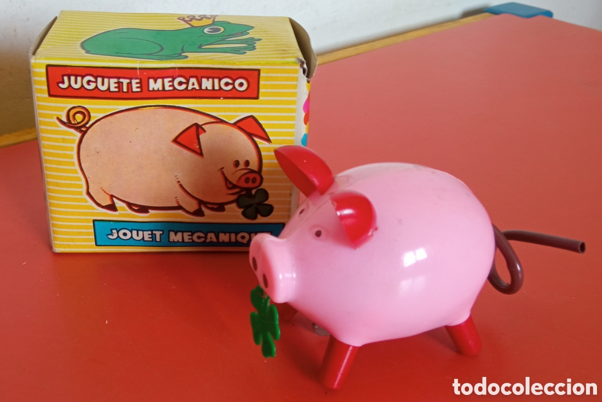 Juguetes antiguos: CERDO A CUERDA RESORTE.GEYPER 70'S.NUEVO EN CAJA.