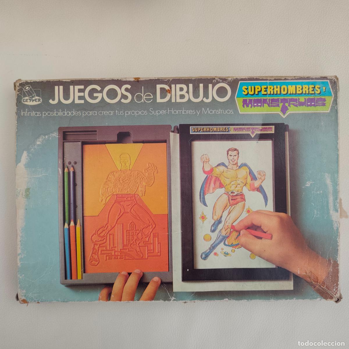 Juguetes antiguos: ANTIGUO JUEGO GEYPER DIBUJO SUPER HEROES Y MONSTRUOS EN SU CAJA (TIPO MARVEL Y MASTER UNIVERSO)