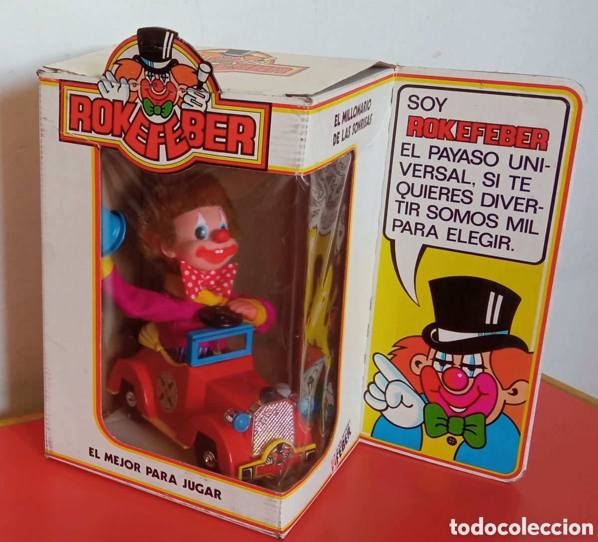 Juguetes antiguos: PAYADO ROKEFEBER EN COCHE A PILAS.FEBER 80'S.NUEVO EN CAJA.