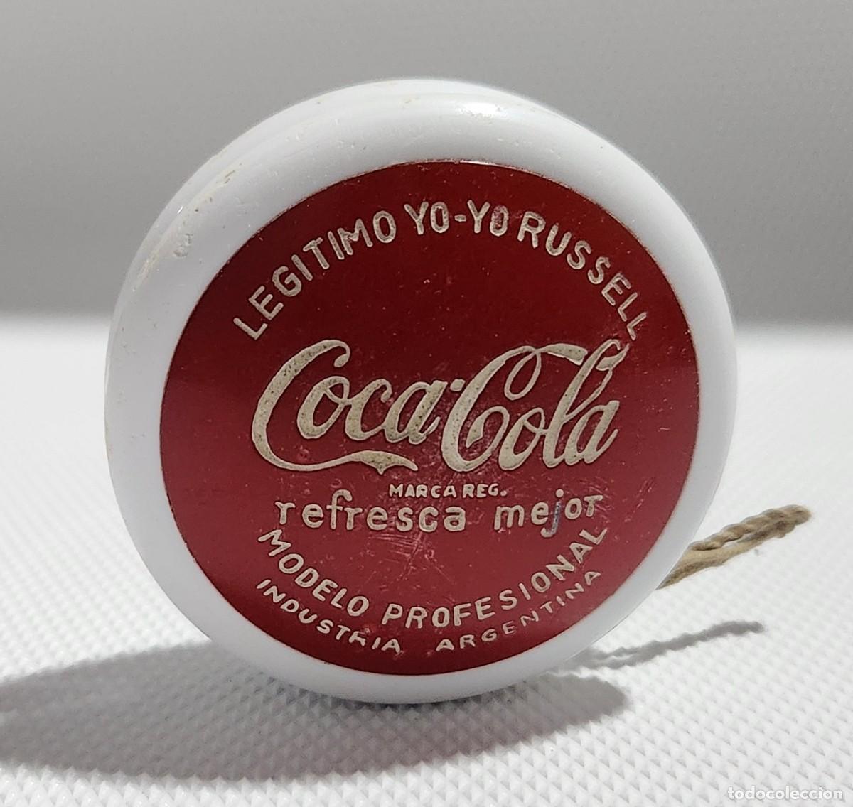 Juguetes antiguos: LEG&Iacute;TIMO YO-YO RUSSELL blanco y rojo promoci&oacute;n COCA COLA INDUSTRIA ARGENTINA 1960