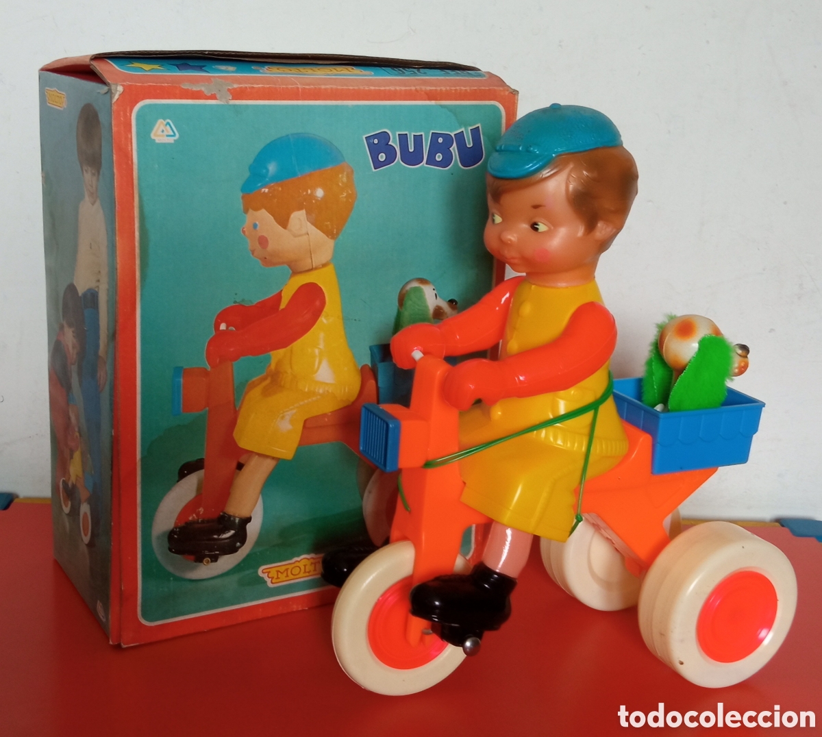 Juguetes antiguos: ARRASTRE BUBU TRICICLO.MOLT&Oacute; 70'S.NUEVO EN CAJA.
