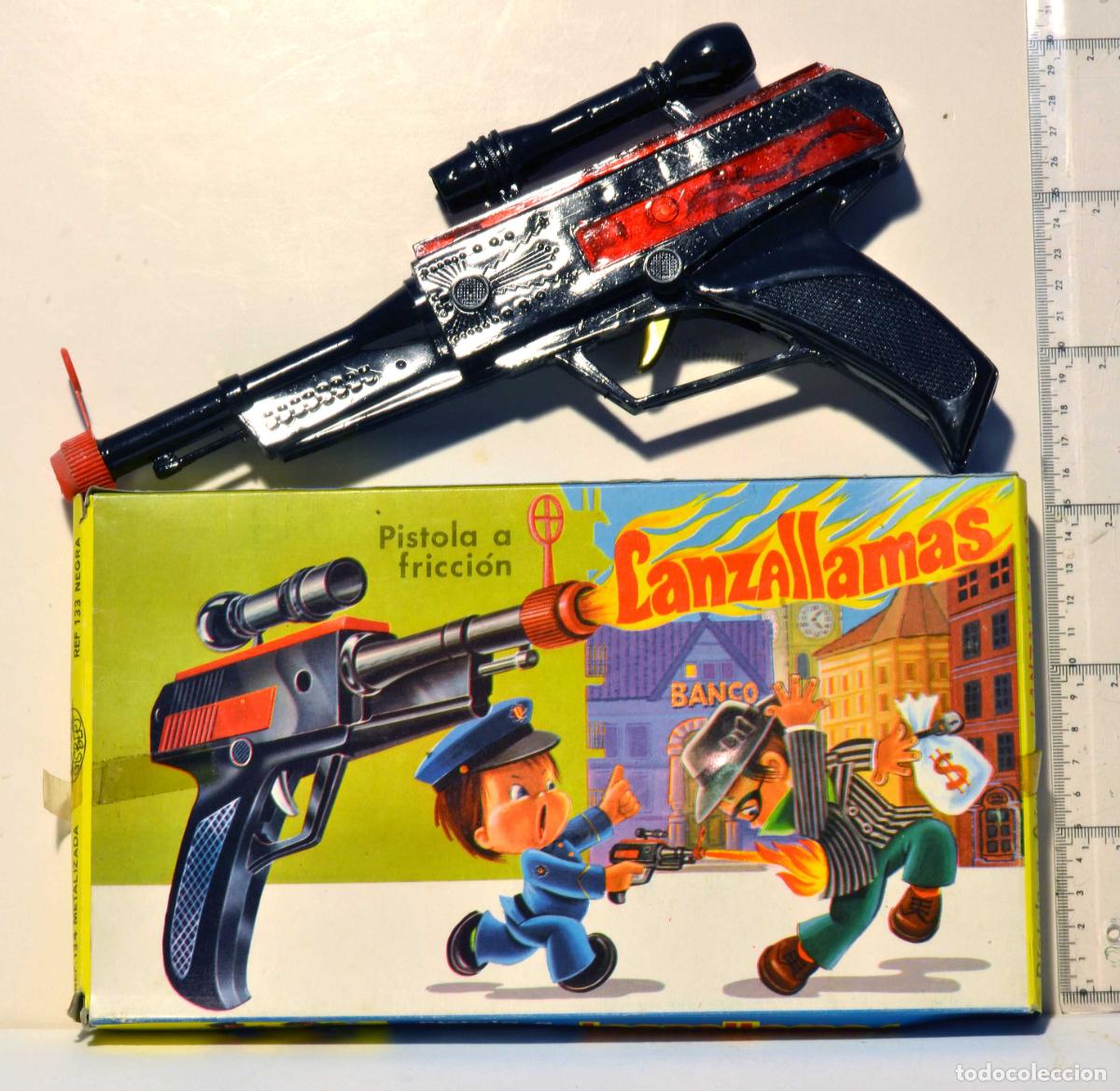 Juguetes antiguos: SUBFUSIL LANZALLAMAS A FRICCI&Oacute;N SANCH&Iacute;S EN SU CAJA - 1970,S - VER DESCRIPCI&Oacute;N