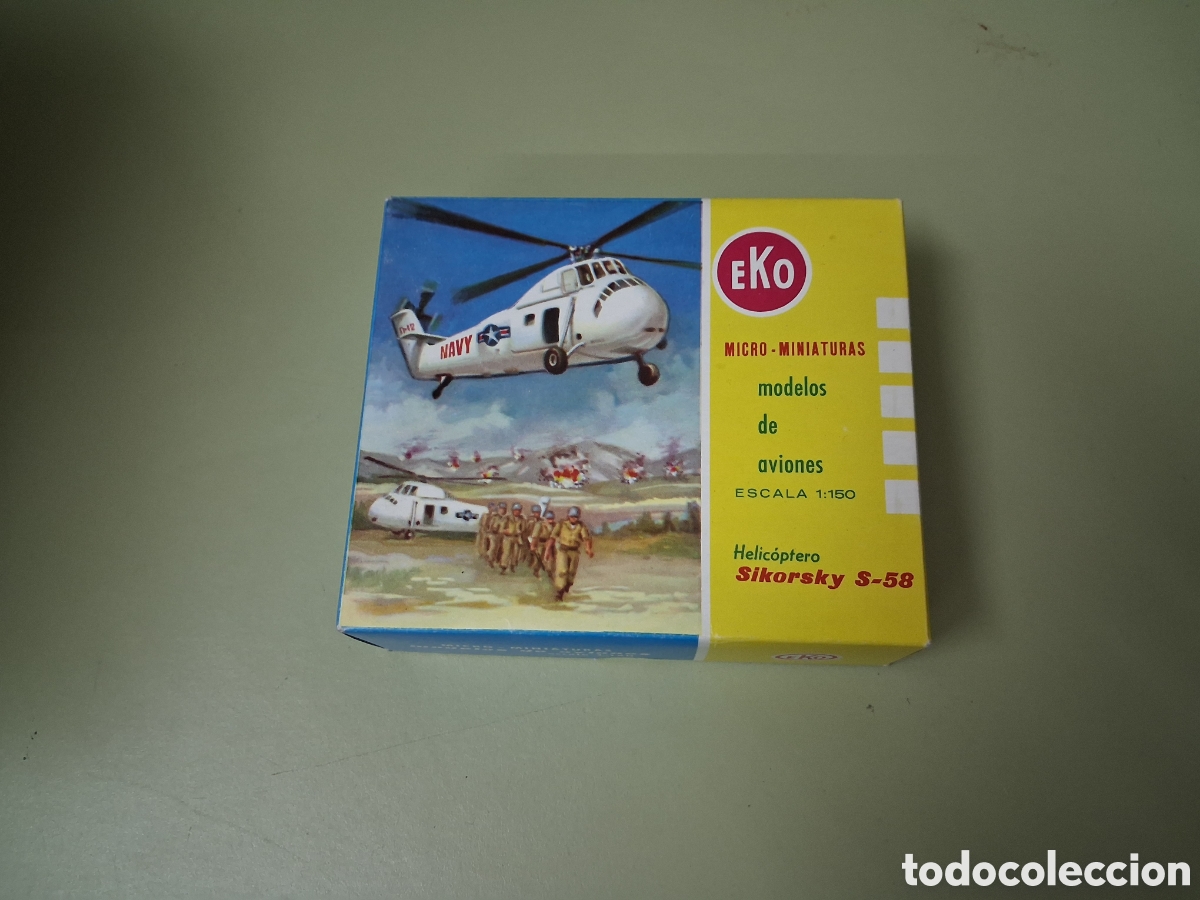 Juguetes antiguos: ANTIGUO HELICOPTERO EKO MINIATURAS SIKORSKY S 58 EN CAJA ORIGINAL