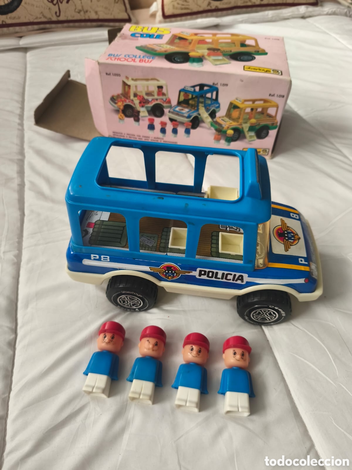 Juguetes antiguos: Obertoys . Bus de policia . Vintage . A&ntilde;os 70 . patrulla. Serie &rdquo;Chips Chips&rdquo; . Caja original.