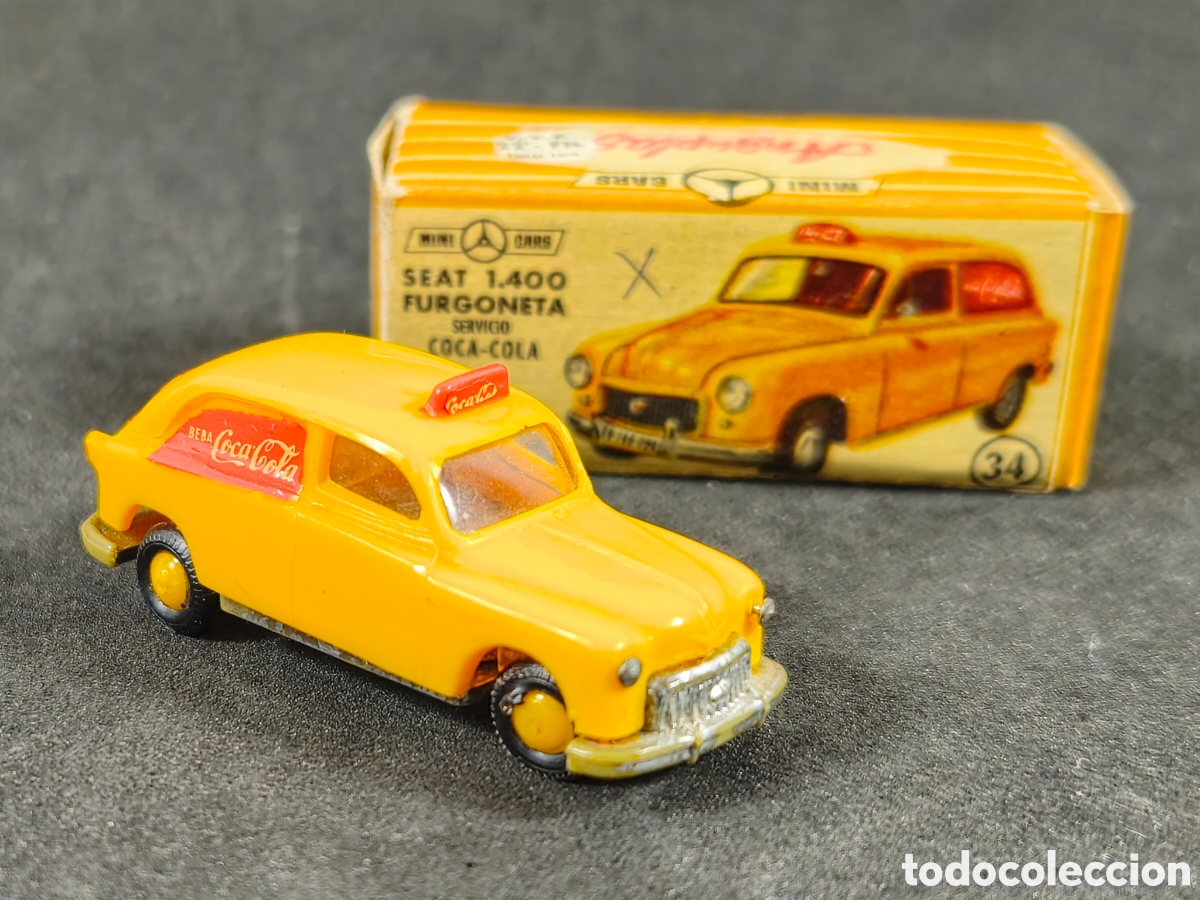 Juguetes antiguos: Seat 1400 furgoneta servicio Coca Cola de Anguplas minicars