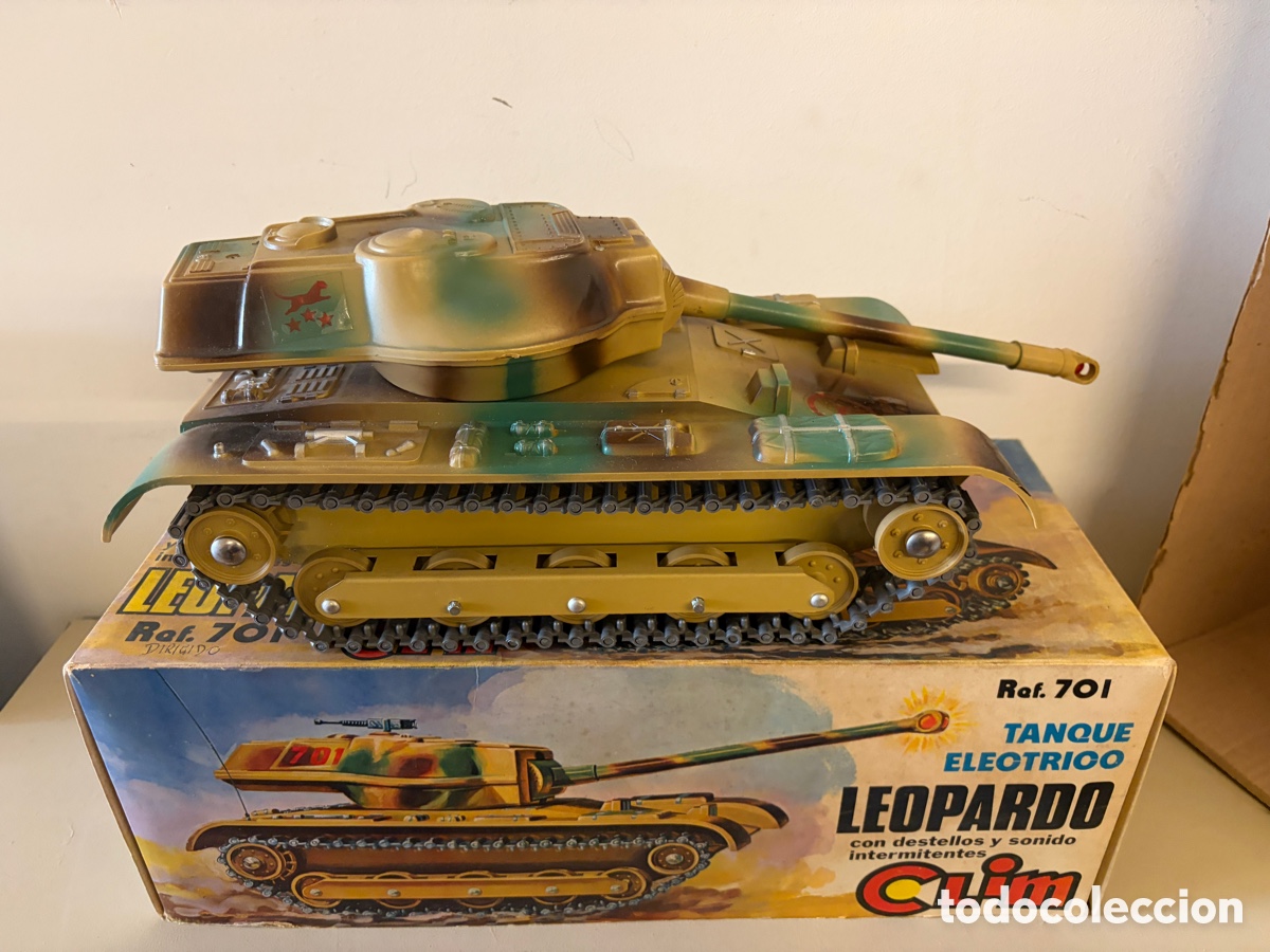 Juguetes antiguos: TANQUE ELECTRICO LEOPARDO REF 701 CLIM CON DESTELLOS