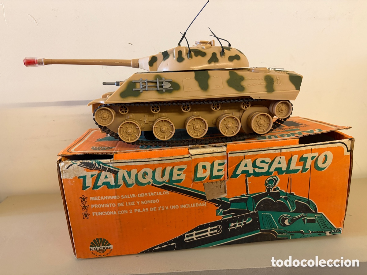 Juguetes antiguos: TANK PLANZER NON STOP TANQUE DE ASALTO NACIRSL DE PLASTICO
