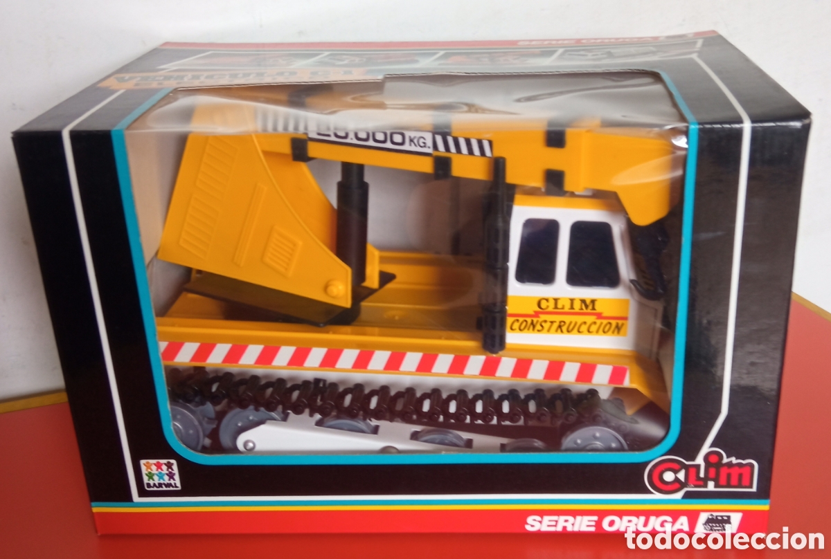 Juguetes antiguos: VEH&Iacute;CULO C-1 GR&Uacute;A EL&Eacute;CTRICA.CHAPA Y PL&Aacute;STICO.SERIE ORUGA.CLIM 80'S.NUEVO EN CAJA.
