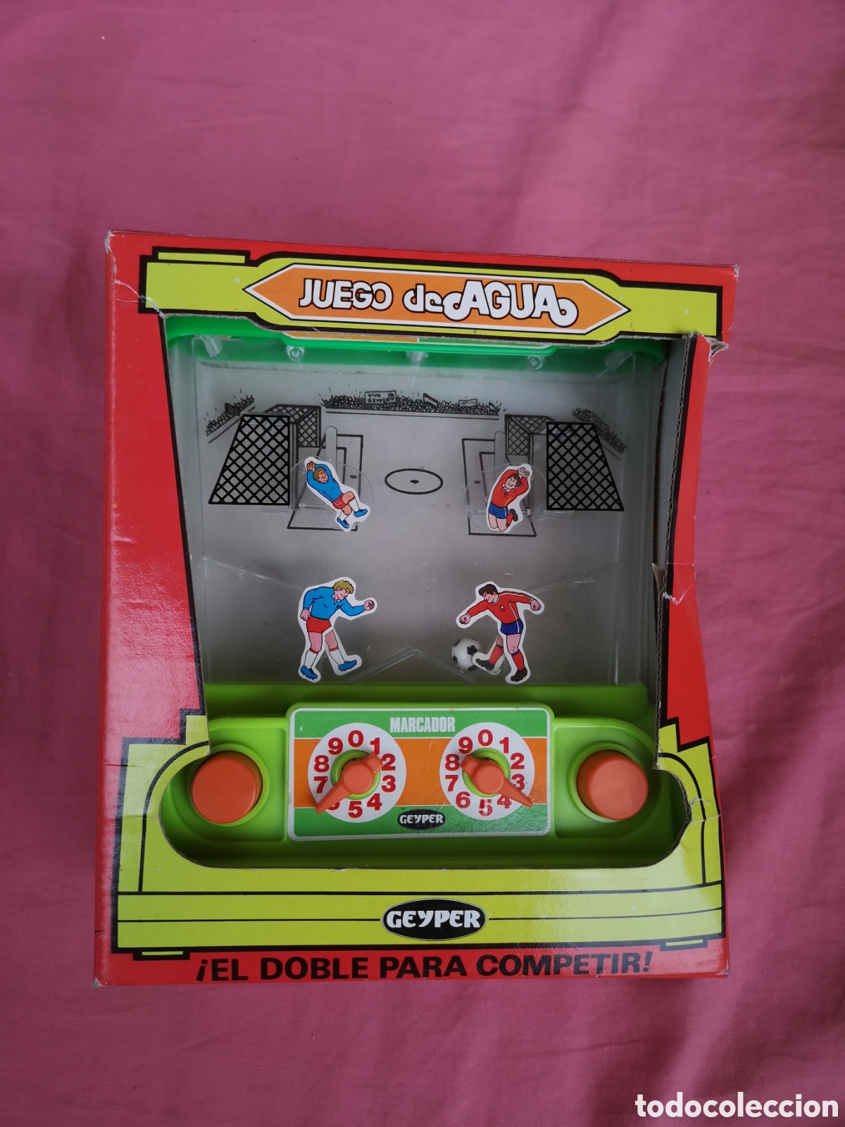 Juguetes antiguos: Geyper. Juego de agua doble F&uacute;tbol ref 730.,SIN USAR. BIEN. Geyper a&ntilde;os 80.