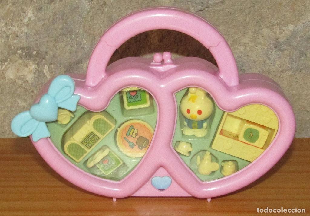Juguetes antiguos: ANTIGUO BOLSO / MALET&Iacute;N DE PSE: MU&Ntilde;ECO CONEJITO CON ACCESORIOS - A&Ntilde;OS 70/80 - NUEVO - ROSA