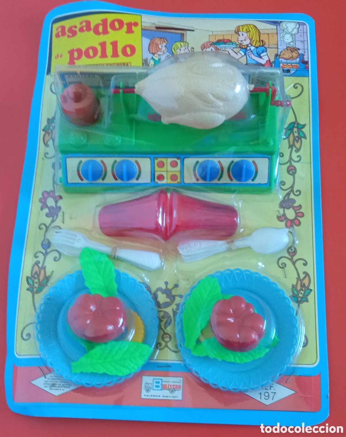 Giocattoli antichi: &rdquo;ASADOR DE POLLO&rdquo; COMIDITAS MENAJE CACHARRITOS BULLYCAN 70'S.BLISTER SIN ABRIR.