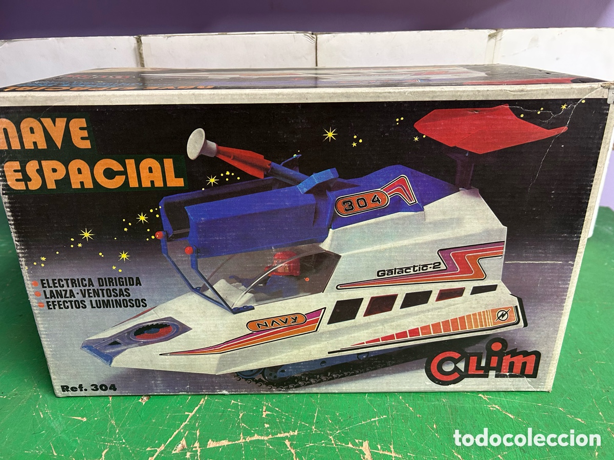 Juguetes antiguos: NAVE ESPACIAL DE LA MARCA CLIM RF 307 A&Ntilde;OS 70 EN CAJA ORIGINAL FUNCIONANDO INCLUIDO DISPARO