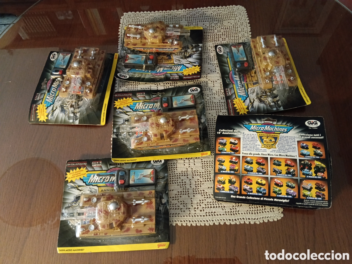 Old Toys: 7 CARTONES IMPRESOS D&Eacute;CIMO ANIVERSARIO MICRO MACHINES A&Ntilde;OS 90