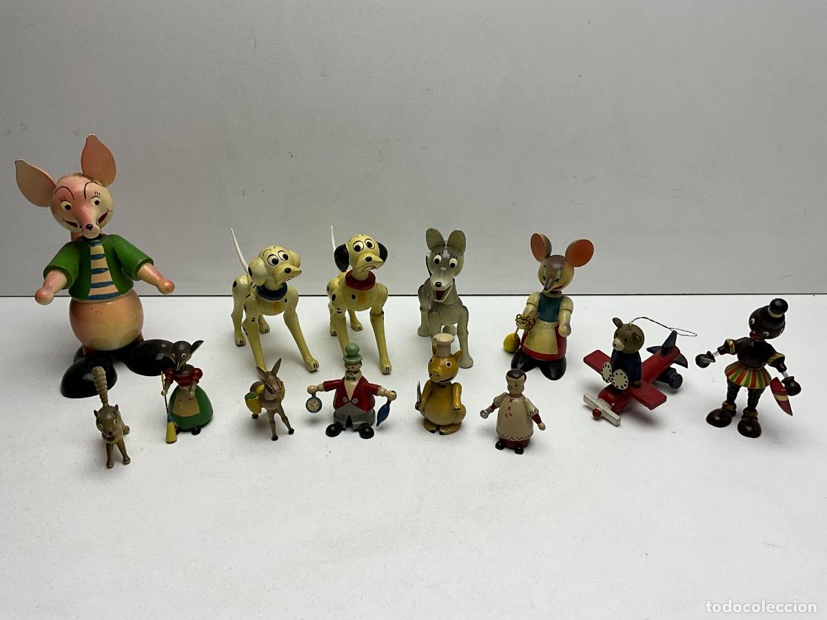Old Toys: LOTE DE FIGURAS DE MADERA - MARCA GOULA -MIRAR FOTOS