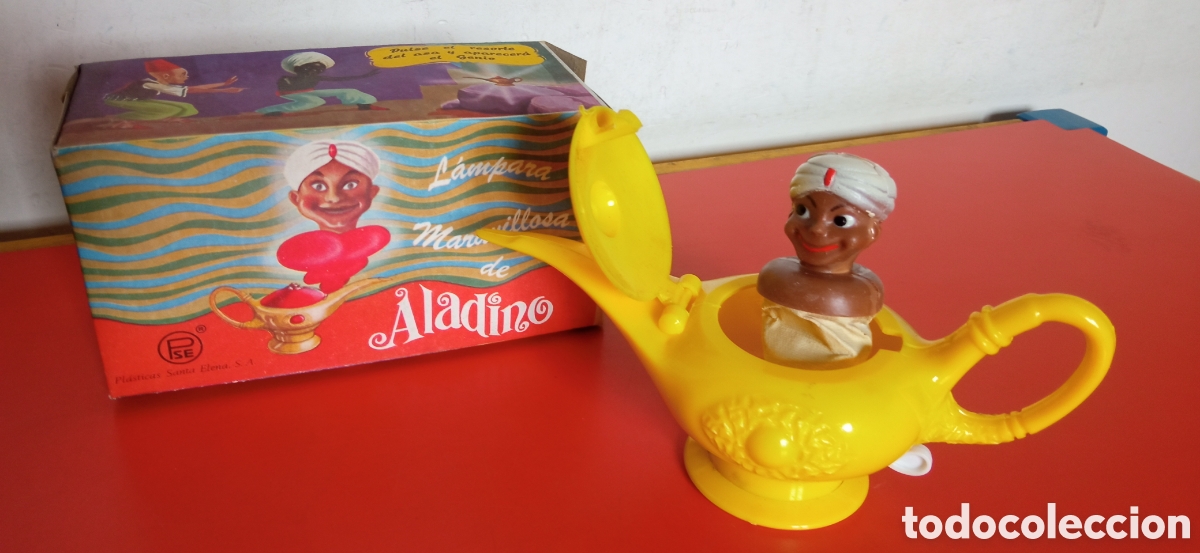Juguetes antiguos: LAMPARA MARAVILLOSA DE ALADINO AMARILLA.PSE SANTA ELENA 70'S.NUEVA EN CAJA.