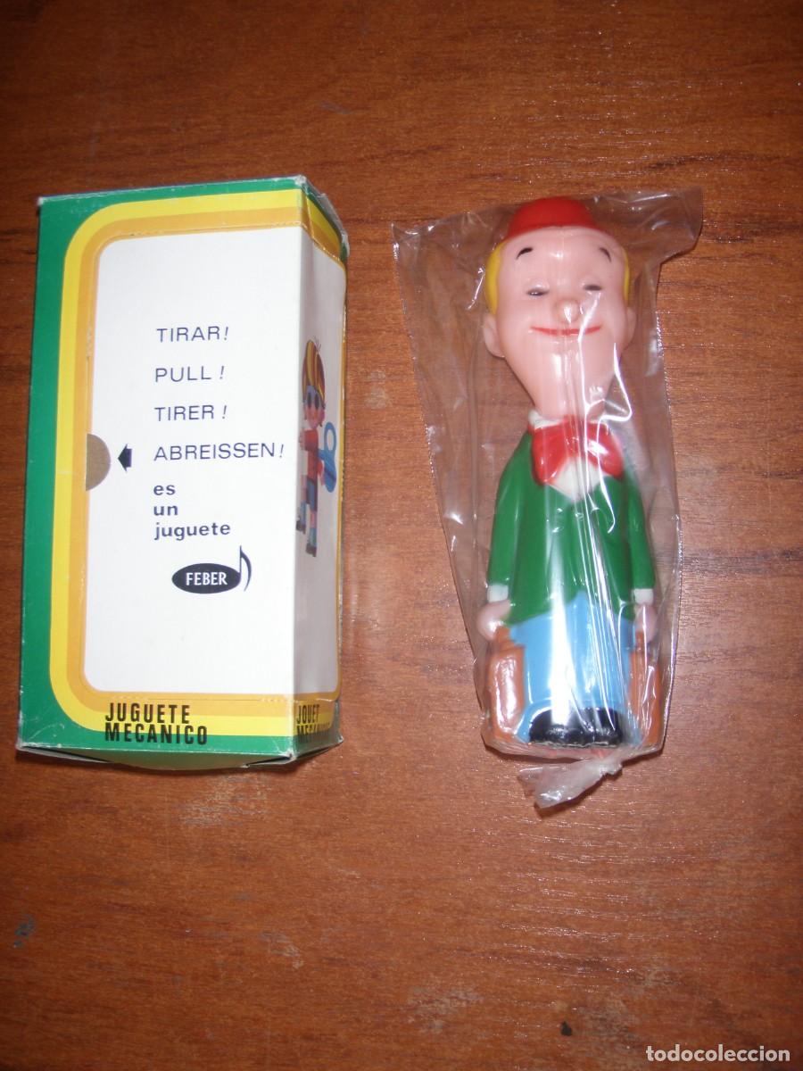 Giocattoli antichi: MU&Ntilde;ECO A CUERDA STAN LAUREL FEBER MUY RARO CON CAJA FUNCIONANDO
