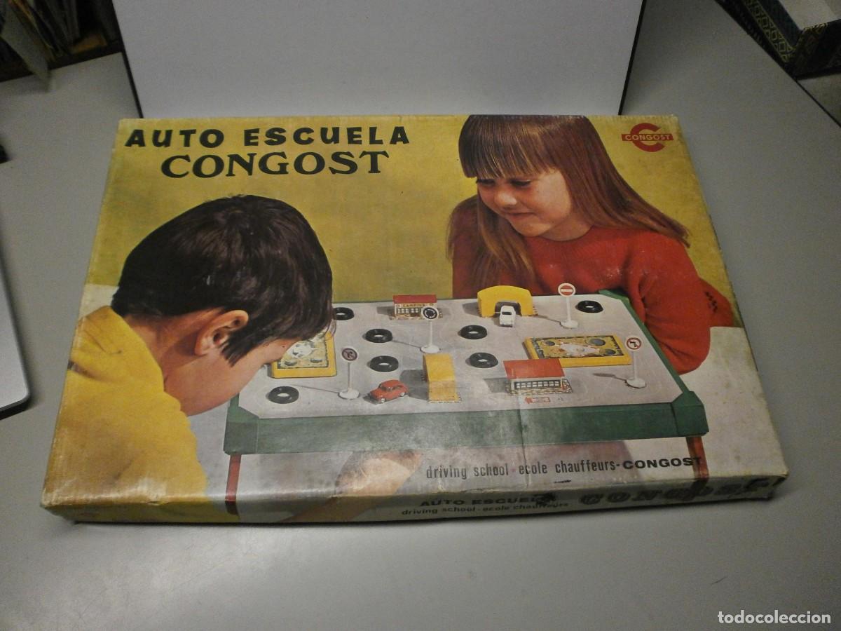 Juguetes antiguos: juego congost auto escuela completo con los coches seat 600 casi sin usar a&ntilde;os 60 70