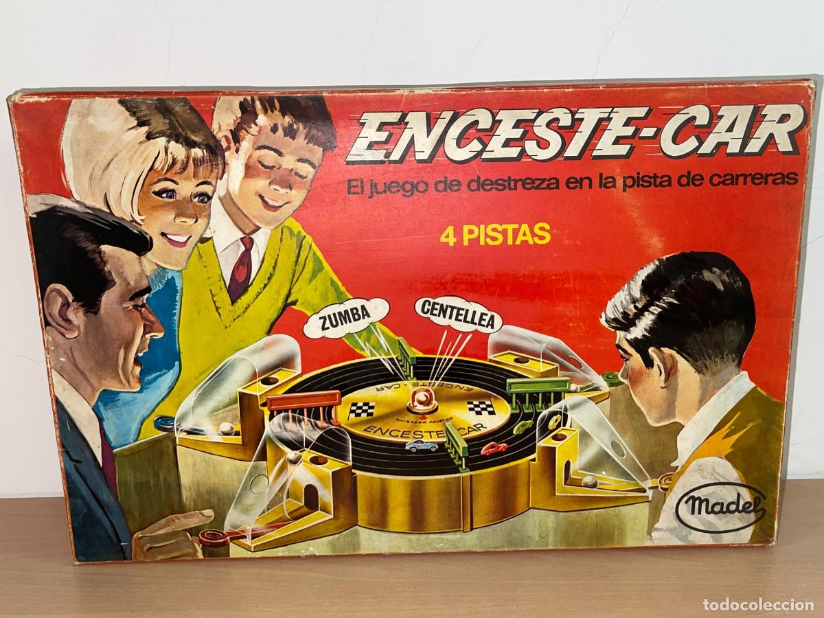 Old Toys: Madel ENCESTE-CAR Juego de destreza en la pista de Carreras Ref. 211 Made in Spain original a&ntilde;os 60