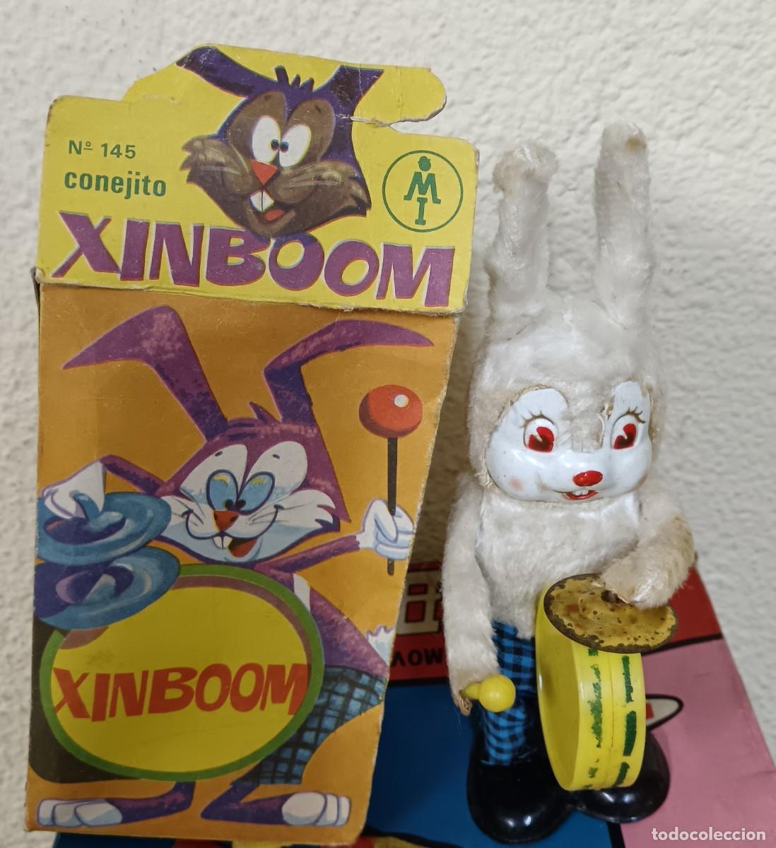 Juguetes antiguos: CONEJITO XINBOOM A CUERDA MEC&Aacute;NICA IBENSE REF. 145 CON CAJA 20 CM. ALTURA FUNCIONA