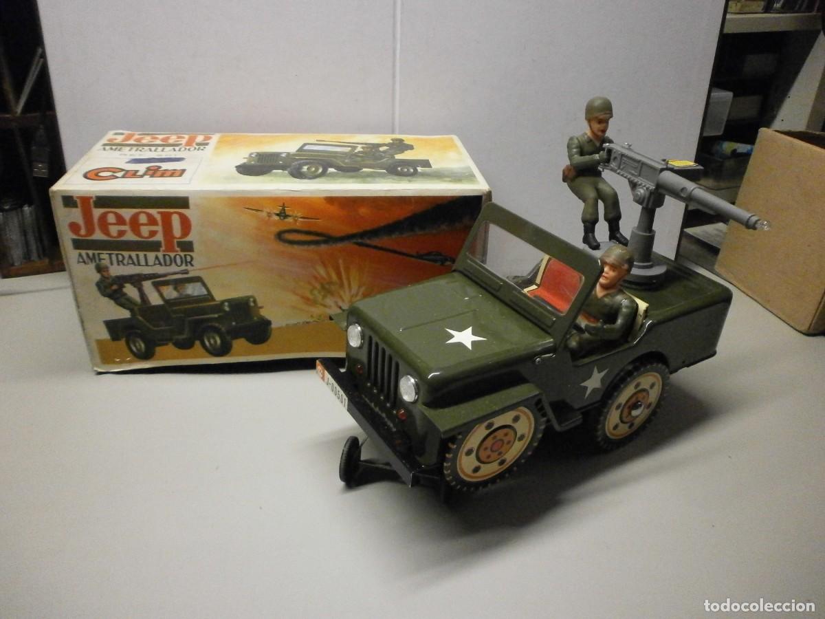 Brinquedos antigos: jeep ametrallador marca clim ref 501 funciona