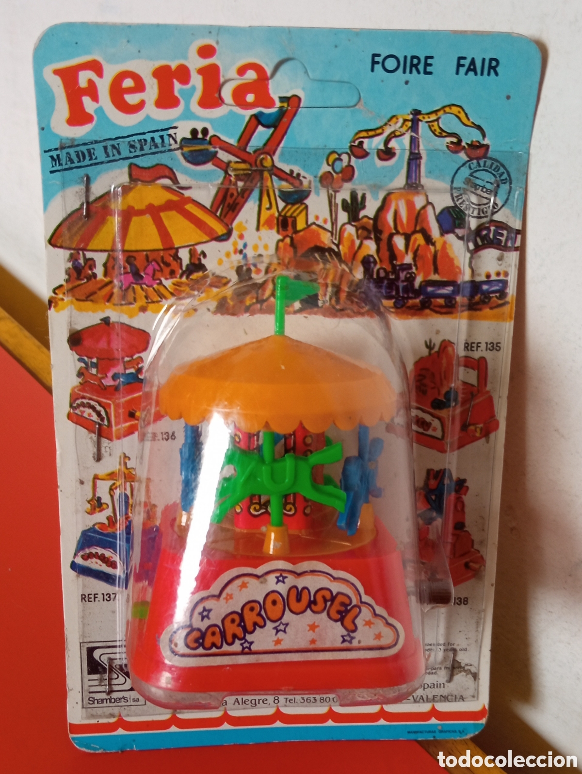 Juguetes antiguos: CARRUSEL A CUERDA RESORTE.SERIE FERIA SHAMBERS 80'S SHAMBER'S.BLISTER SIN ABRIR.