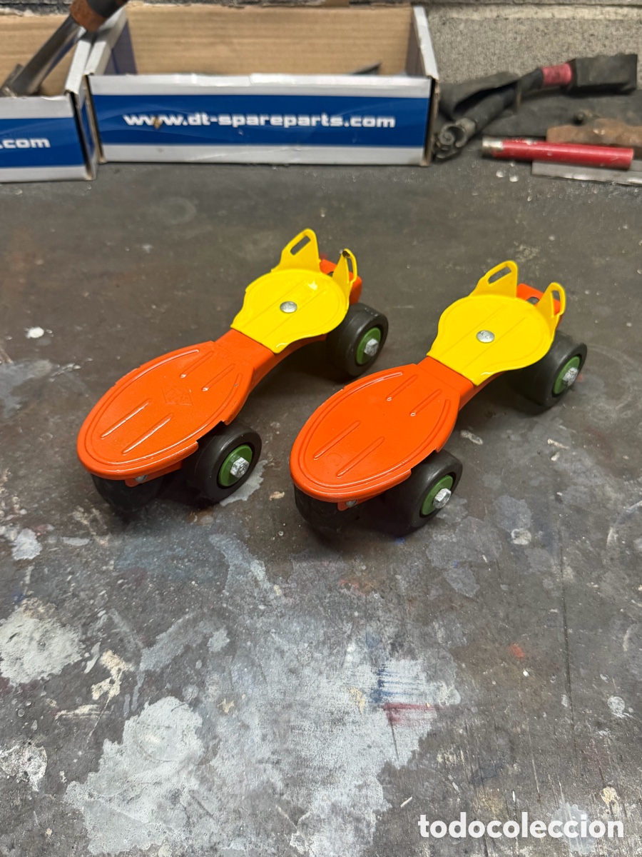Juguetes antiguos: Pareja de patines infantil vintage a&ntilde;os 70 80 nai eibar nuevos
