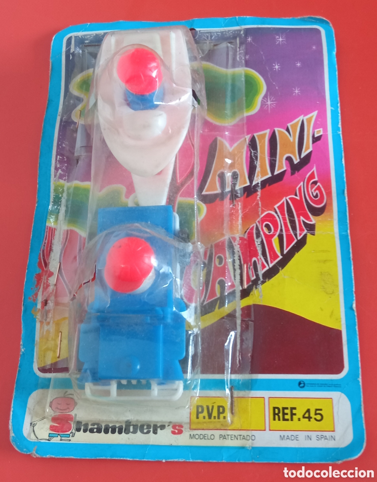Juguetes antiguos: BLISTER MINI-CAMPING COCHE REMOLQUE BARCA.SHAMBERS 70'S SHAMBER'S.