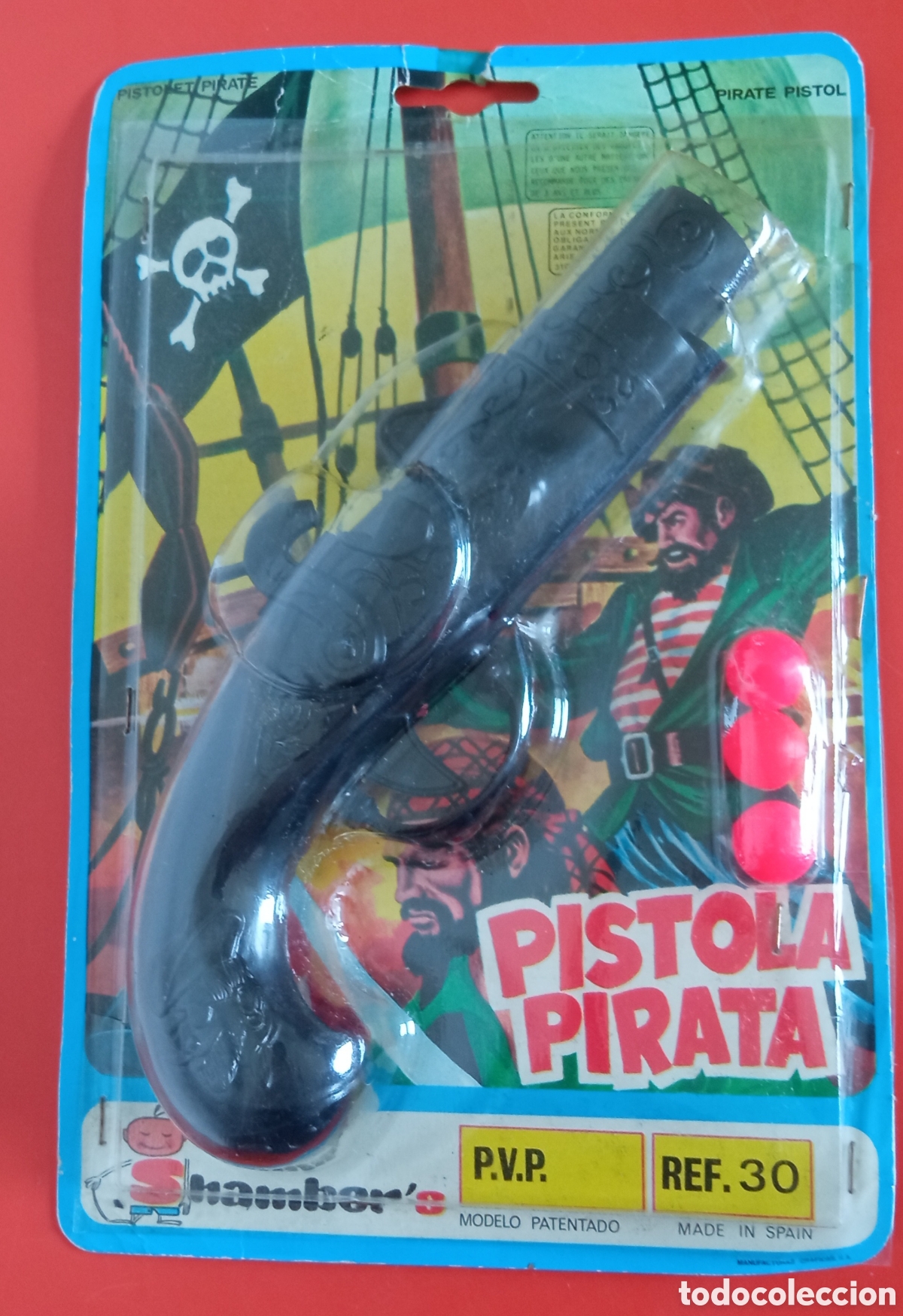 Juguetes antiguos: PISTOLA PIRATA.SHAMBERS 70'S SHAMBER'S.BLISTER SIN ABRIR