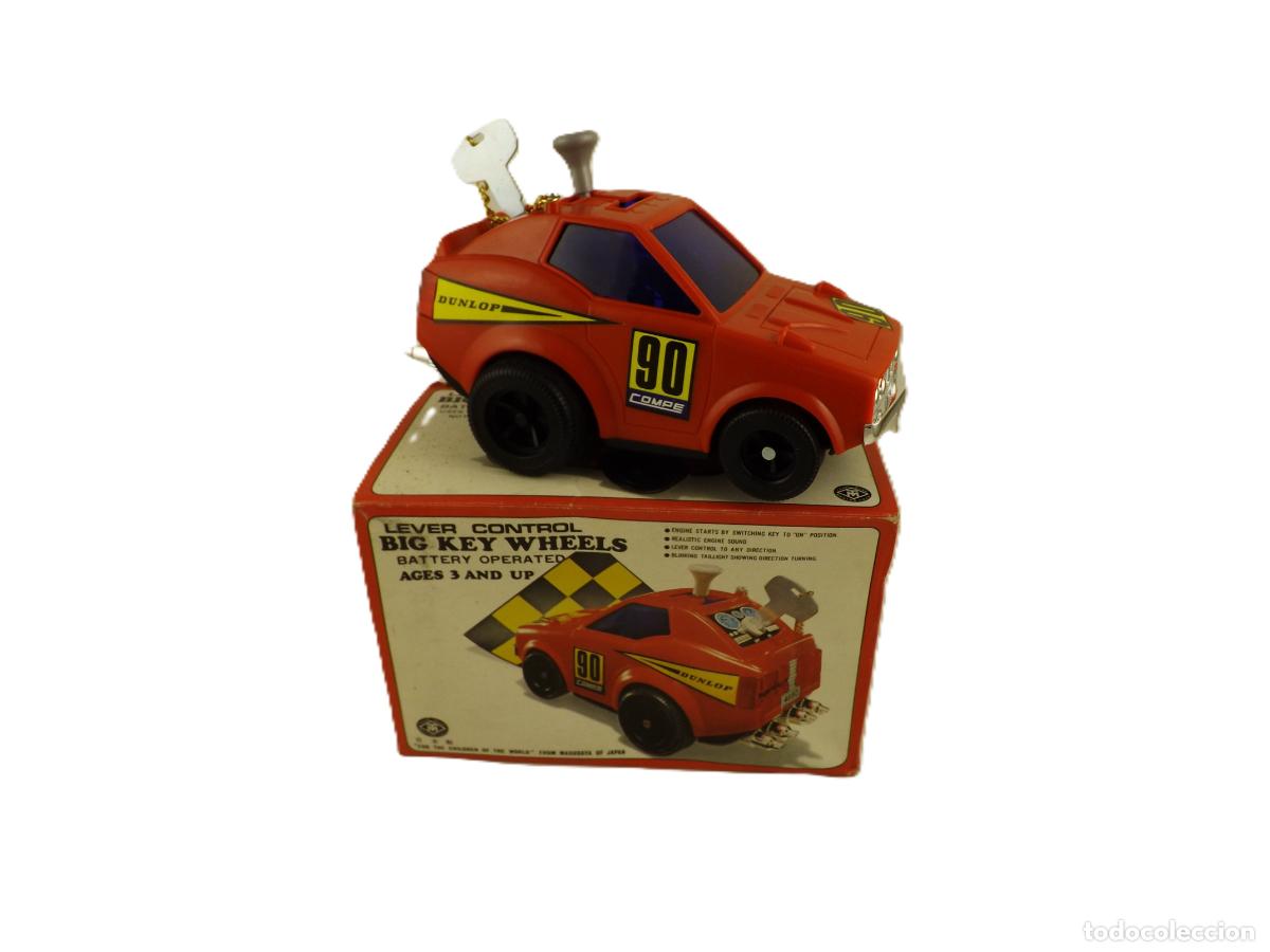 Juguetes antiguos: Masudaya Japon coche Big Key Wheels