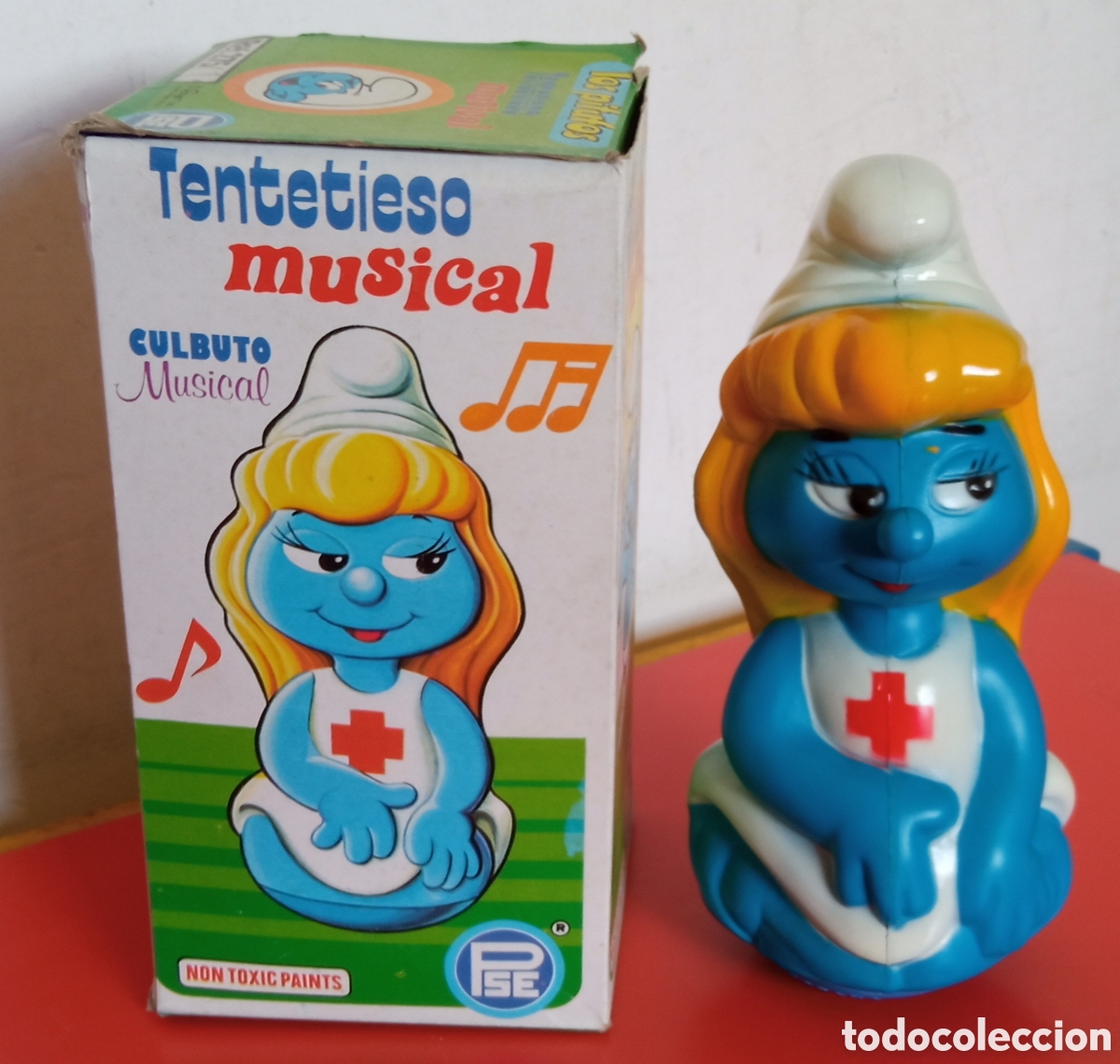 Juguetes antiguos: LOS PITUFOS.TENTETIESO MUSICAL PITUFINA.PSE SANTA ELENA 80'S.NUEVO EN CAJA.