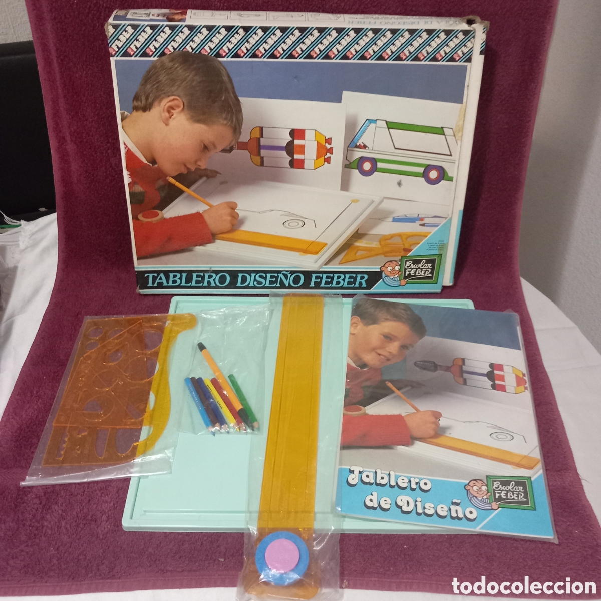 Juguetes antiguos: ANTIGUO TABLERO DISE&Ntilde;O FEBER A&Ntilde;OS 70-80's(INTERIOR NUEVO SIN ABRIR)