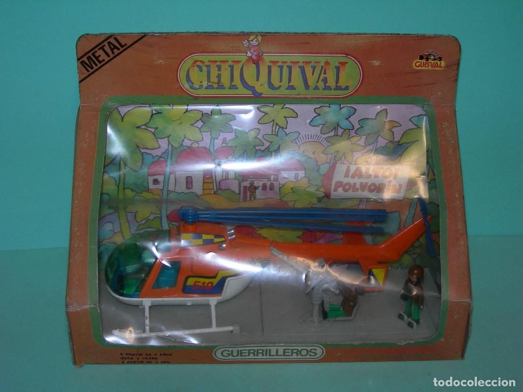Juguetes antiguos: HELIC&Oacute;PTERO CON PERSONAJES - SERIE GUERRILLEROS DE CHIQUIVAL - SIN USO EN CAJA - GUISVAL - A&Ntilde;OS 80 -